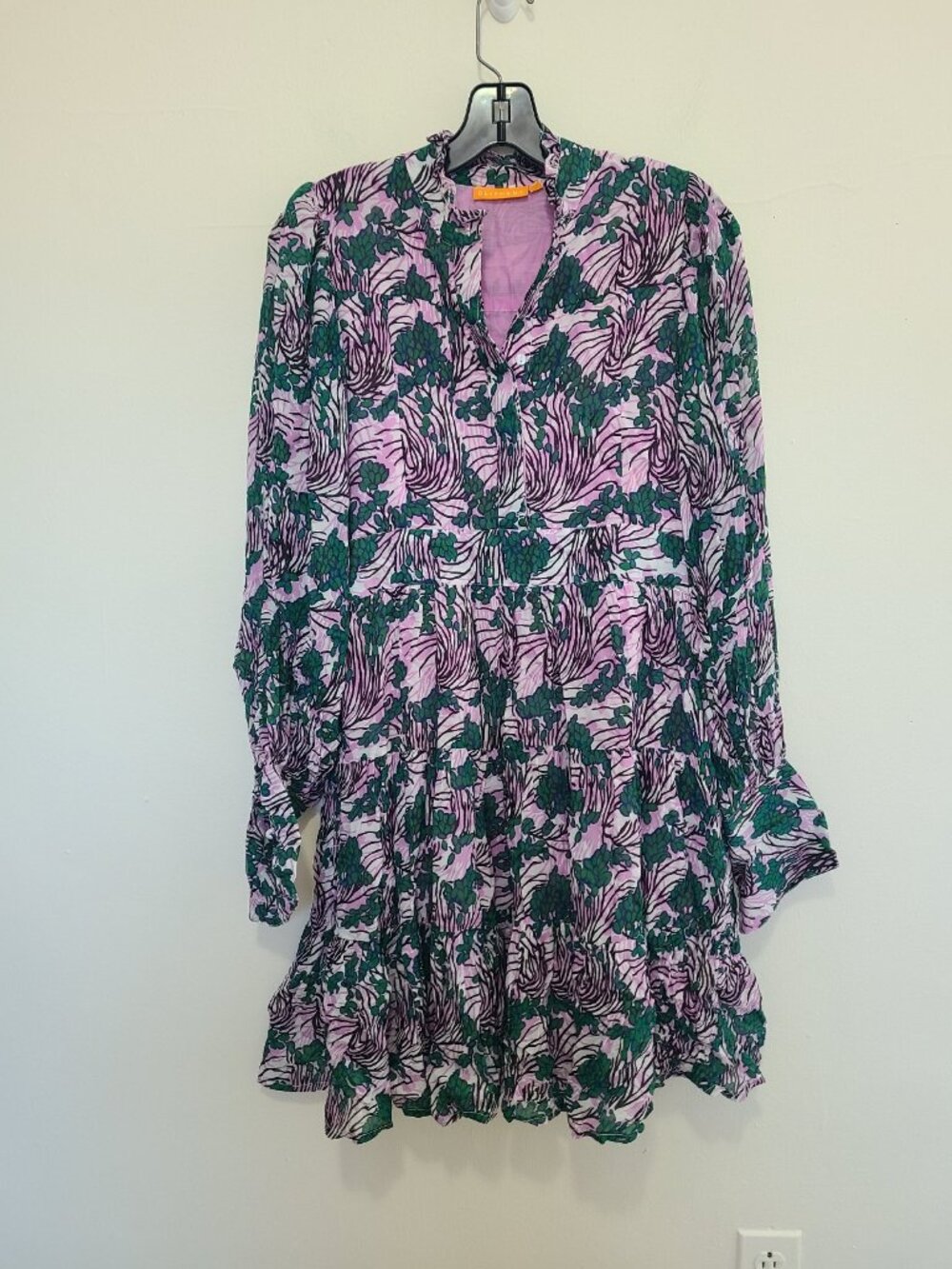 Oliphant balloon sleeve short dress vibrant lilac Eden size XS